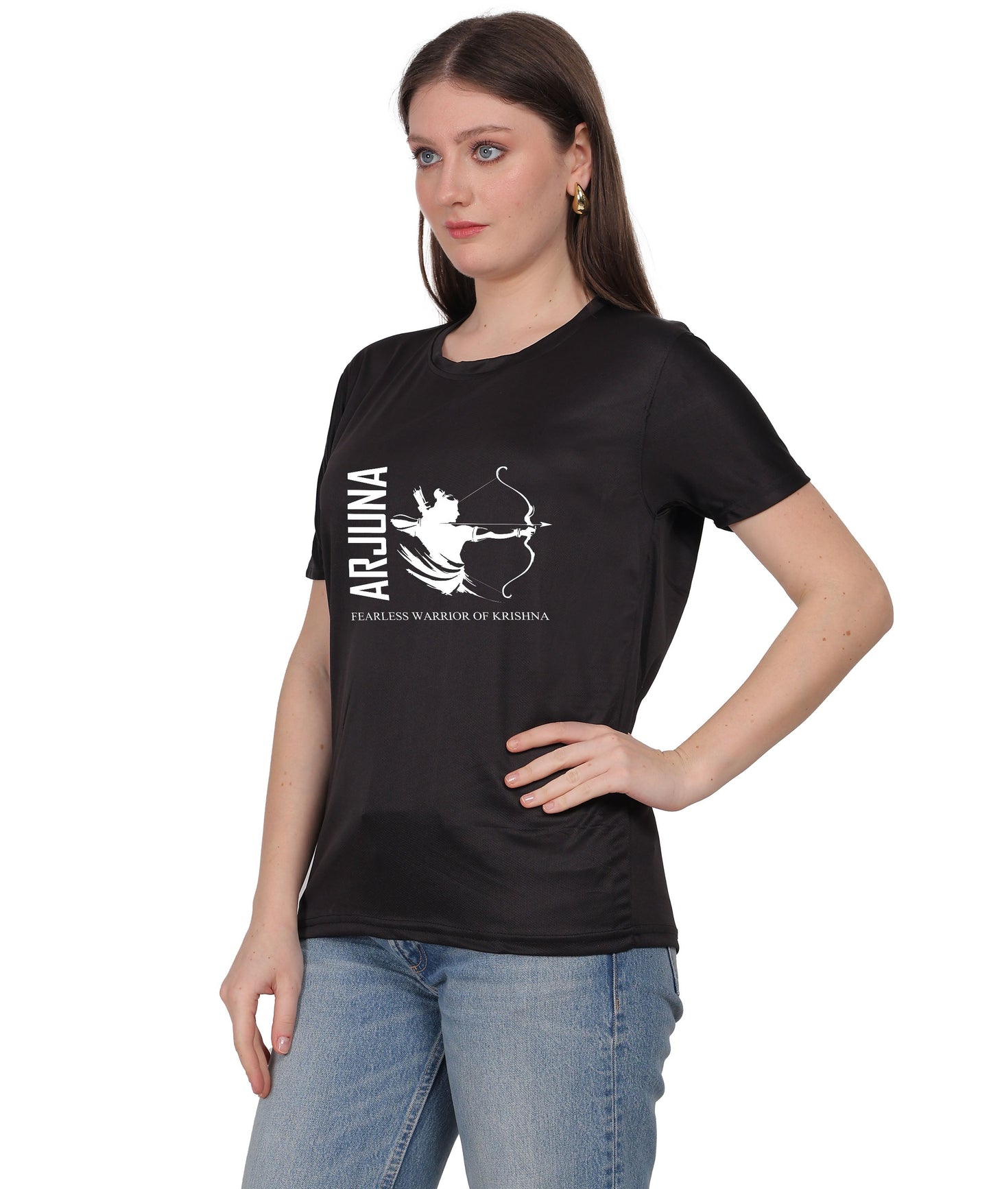 Arjuna Warrior of Krishna Graphic T-Shirt, Cotton, Short Sleeve, Round Neck