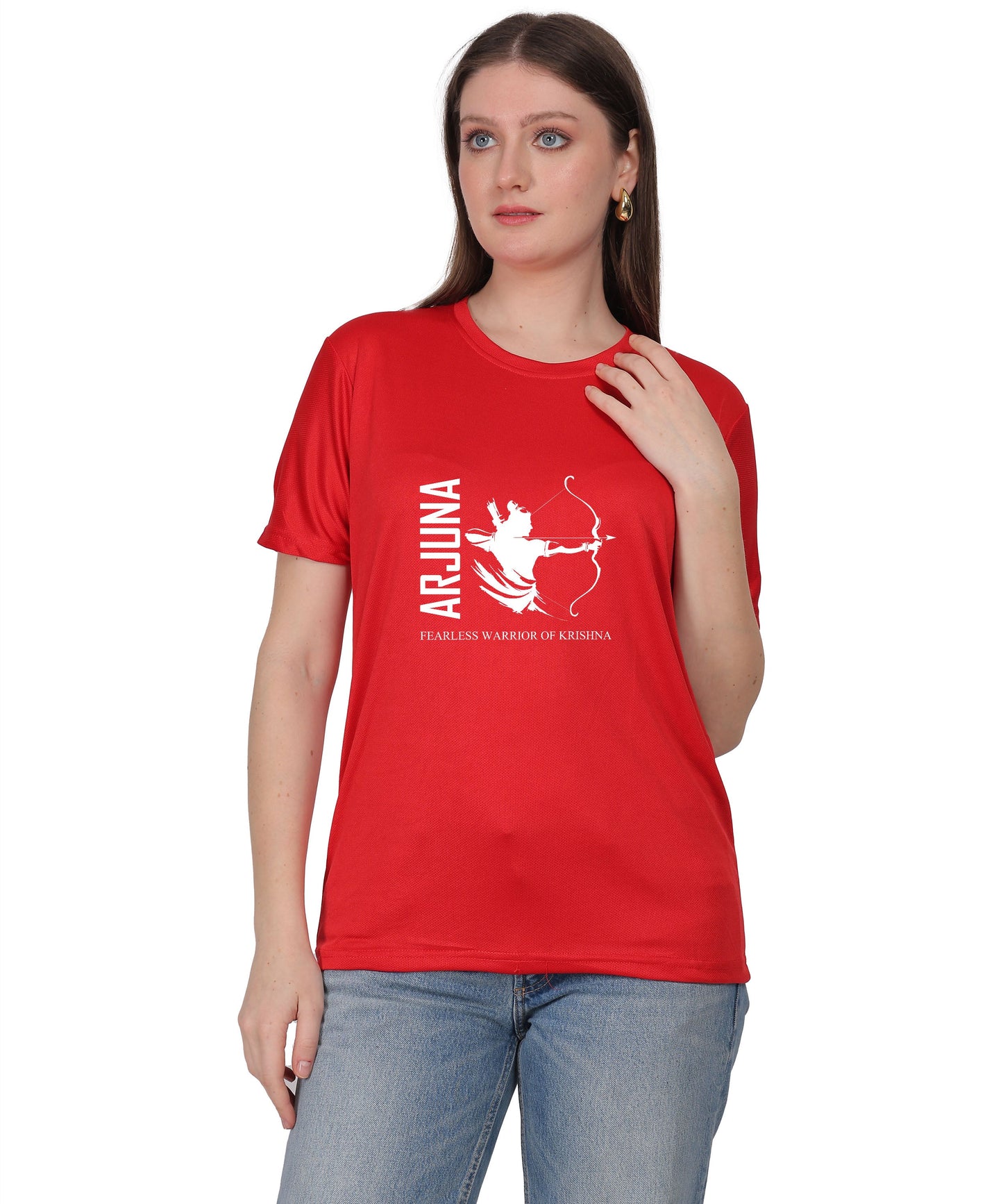Arjuna Warrior of Krishna Graphic T-Shirt, Cotton, Short Sleeve, Round Neck