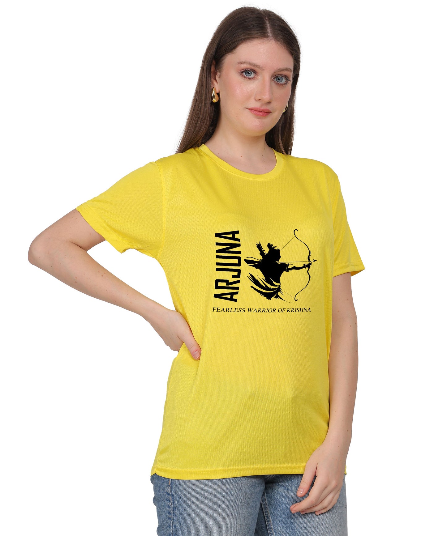 Arjuna Warrior of Krishna Graphic T-Shirt, Cotton, Short Sleeve, Round Neck