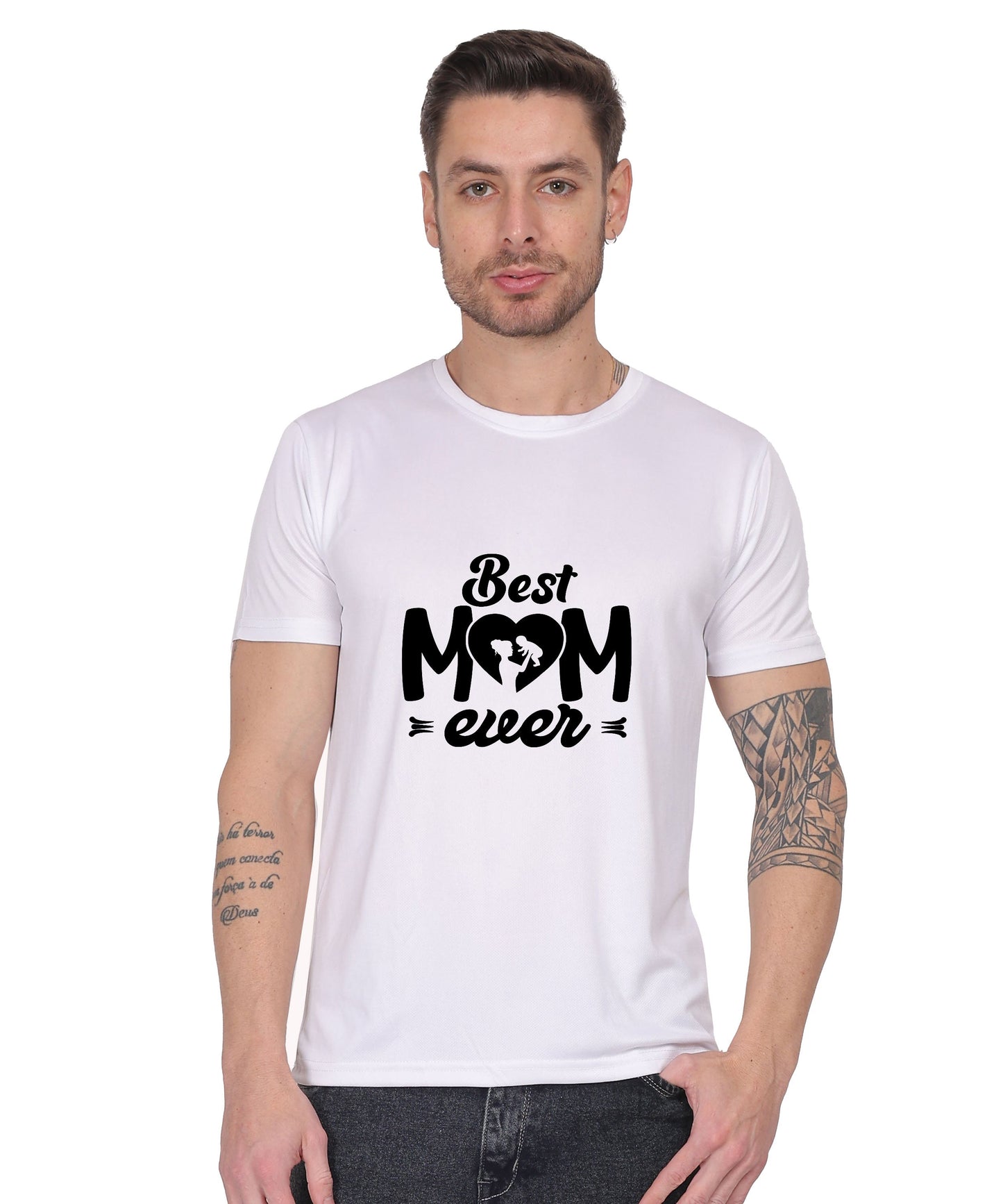 Best Mom Ever Graphic T-Shirt, Black Cotton, Round Neck, Short Sleeve, Regular Fit