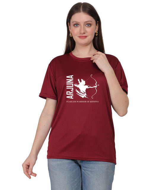 Arjuna Warrior of Krishna Graphic T-Shirt, Cotton, Short Sleeve, Round Neck