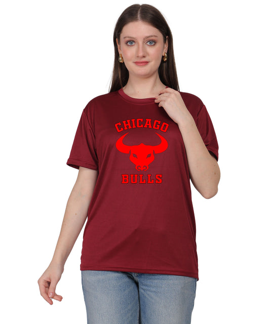 Chicago Bulls NBA Basketball Team Logo T-Shirt, Cotton, Short Sleeve, Regular Fit